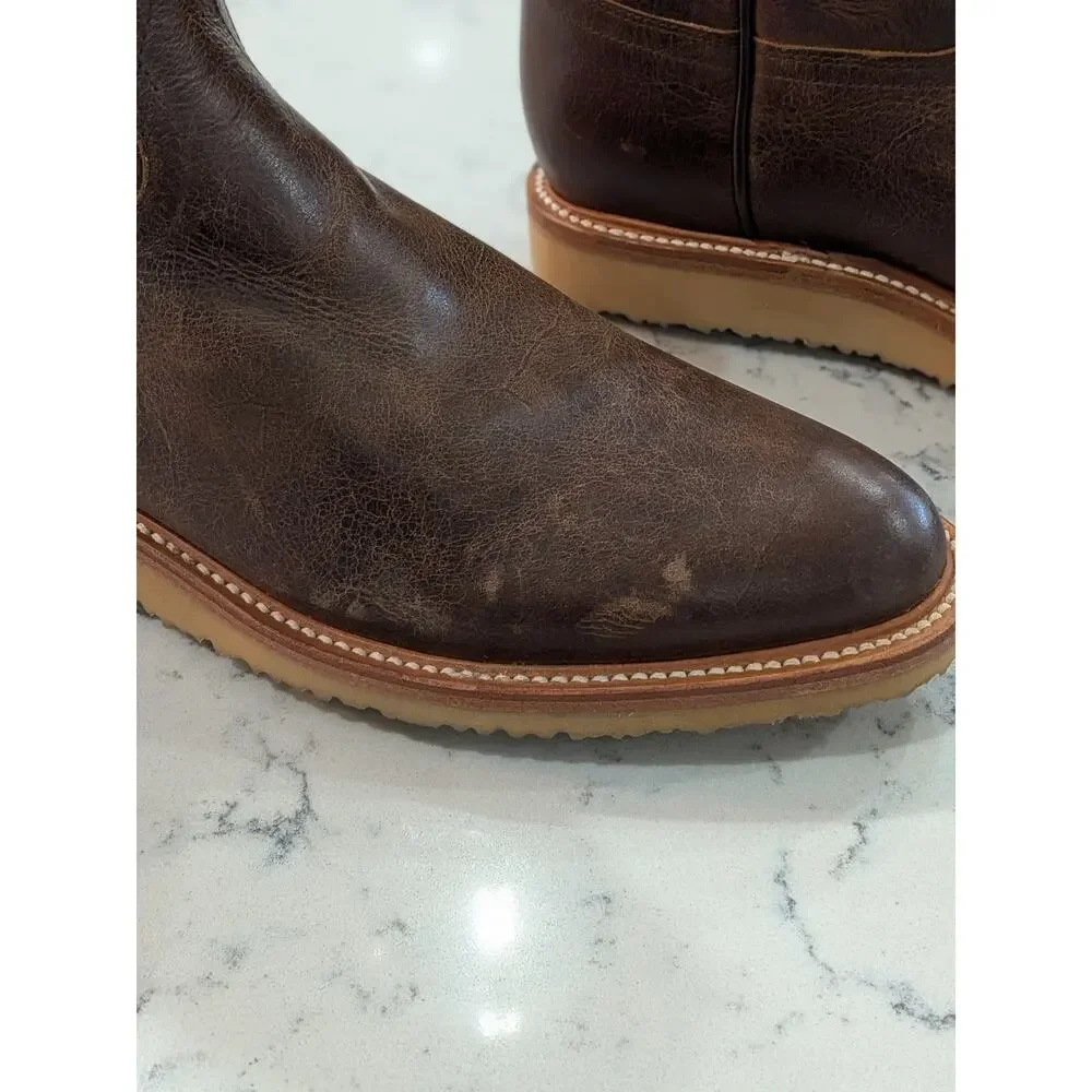 NEW Huckberry Rhodes Roper Boot Caliber Men's 11.5 Brown Western Boots (1079)